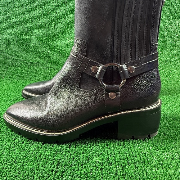 Donald J Pliner Women’s Black Leather Harness Ankle Boots Size 8 - Picture 4 of 16
